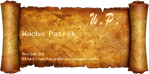 Wachs Patrik névjegykártya